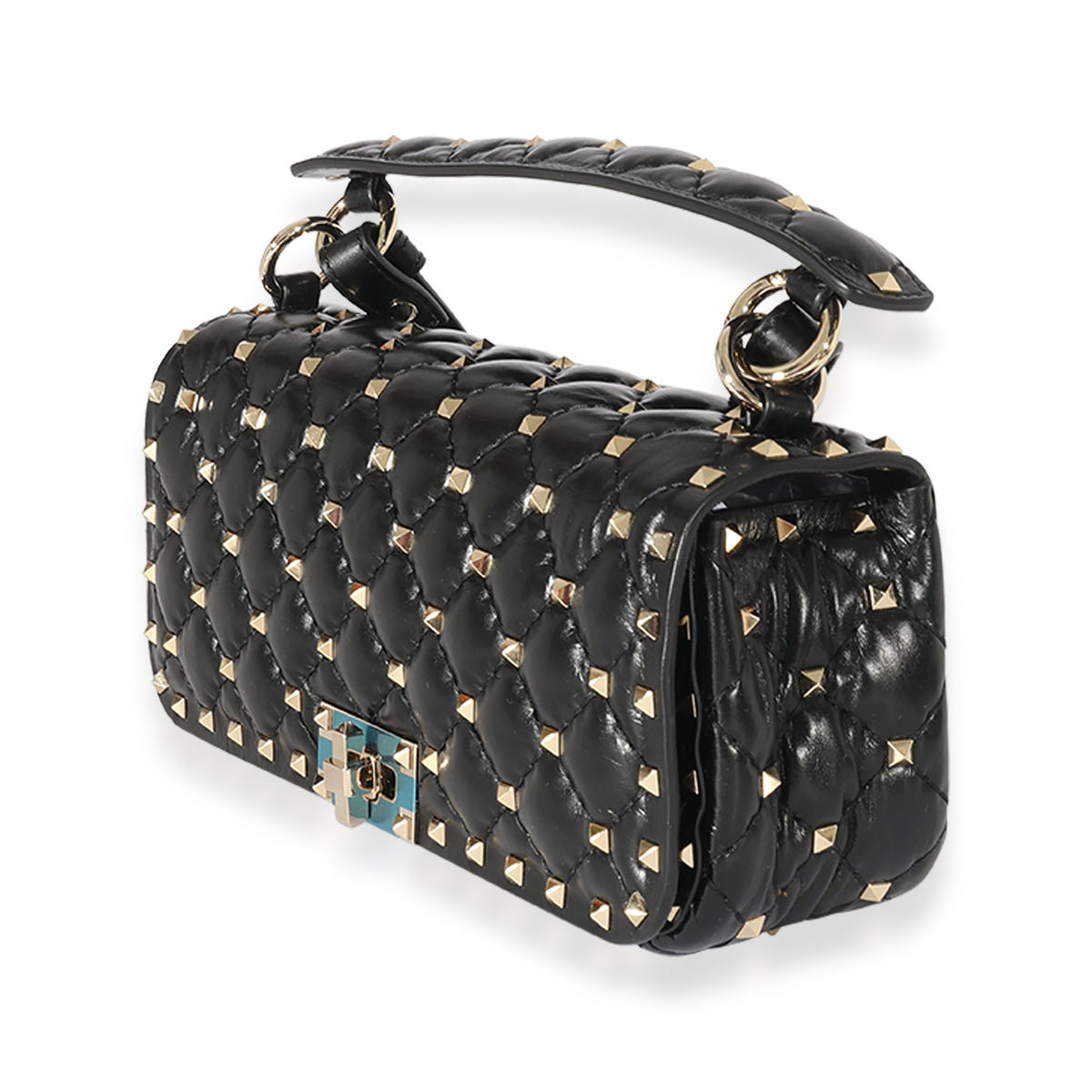 Valentino Black Leather Rockstud Spike Crossbody Bag