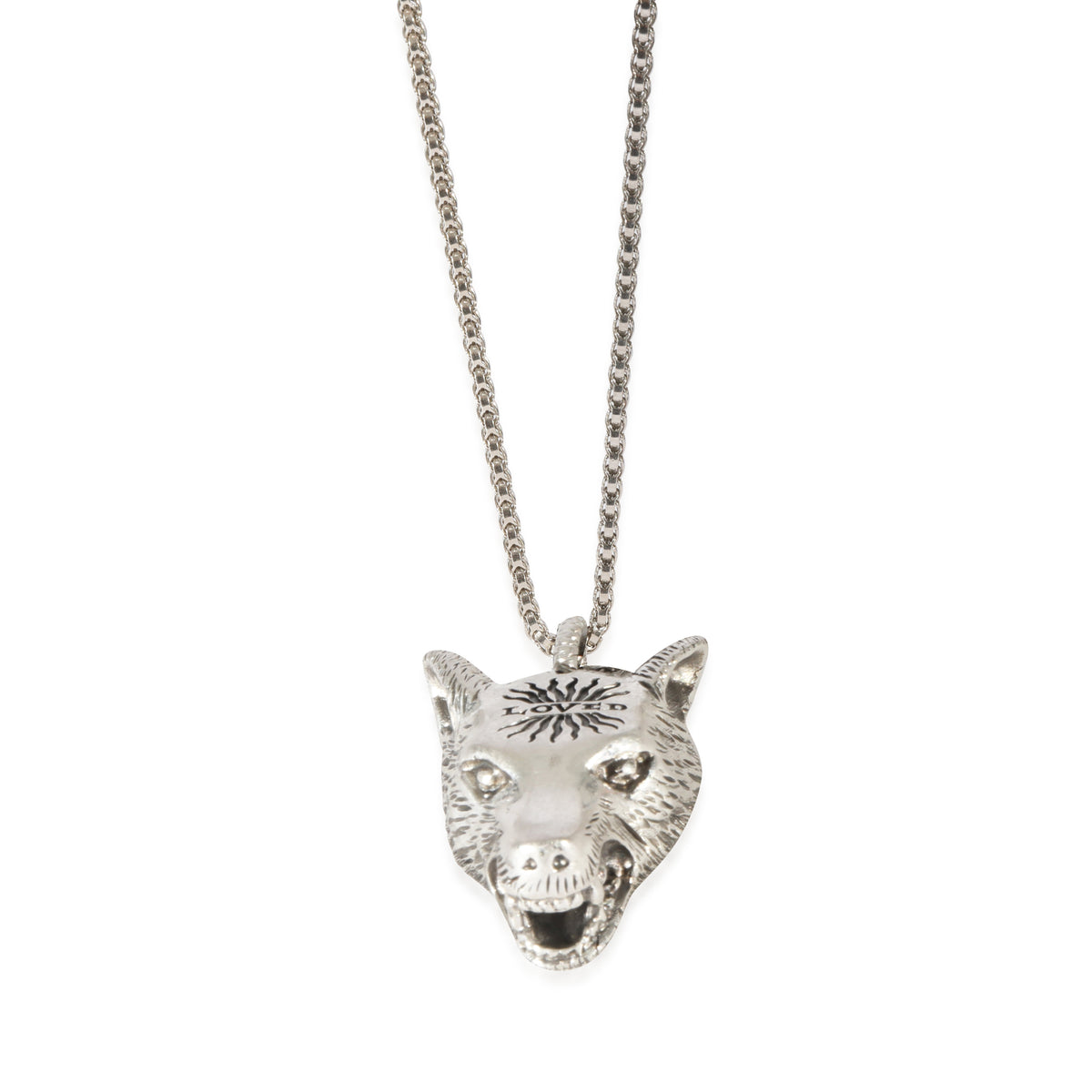 Gucci wolf head on sale necklace