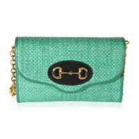 Gucci Green Raffia 1955 Clutch