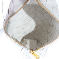 Bottega Veneta White Intrecciato Leather Mini Loop Crossbody Bag