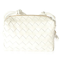 Bottega Veneta White Intrecciato Leather Mini Loop Crossbody Bag