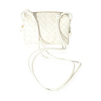 Bottega Veneta White Intrecciato Leather Mini Loop Crossbody Bag