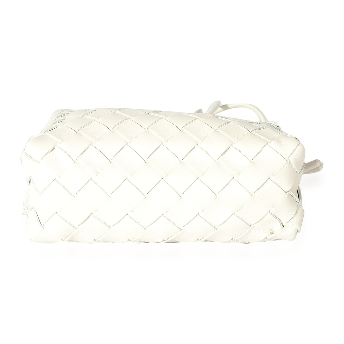 Bottega Veneta White Intrecciato Leather Mini Loop Crossbody Bag