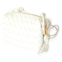 Bottega Veneta White Intrecciato Leather Mini Loop Crossbody Bag