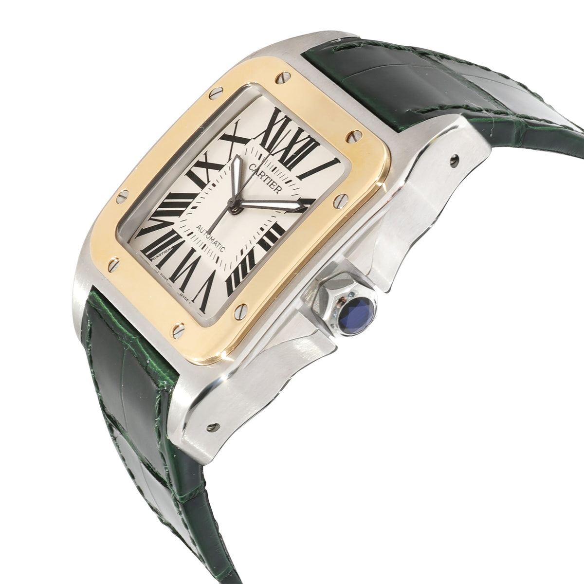 Cartier Santos 100 W20072X7 Men's Watch in  Stainless Steel/Yellow Gold