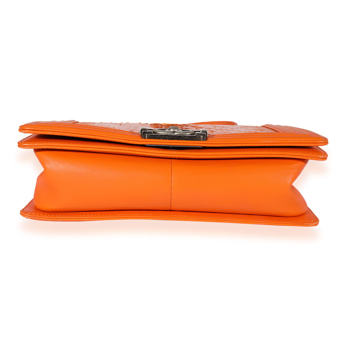 Chanel Orange Python Medium Boy Bag
