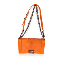 Chanel Orange Python Medium Boy Bag