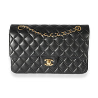 Chanel Black Quilted Lambskin Medium Classic Double Flap Bag