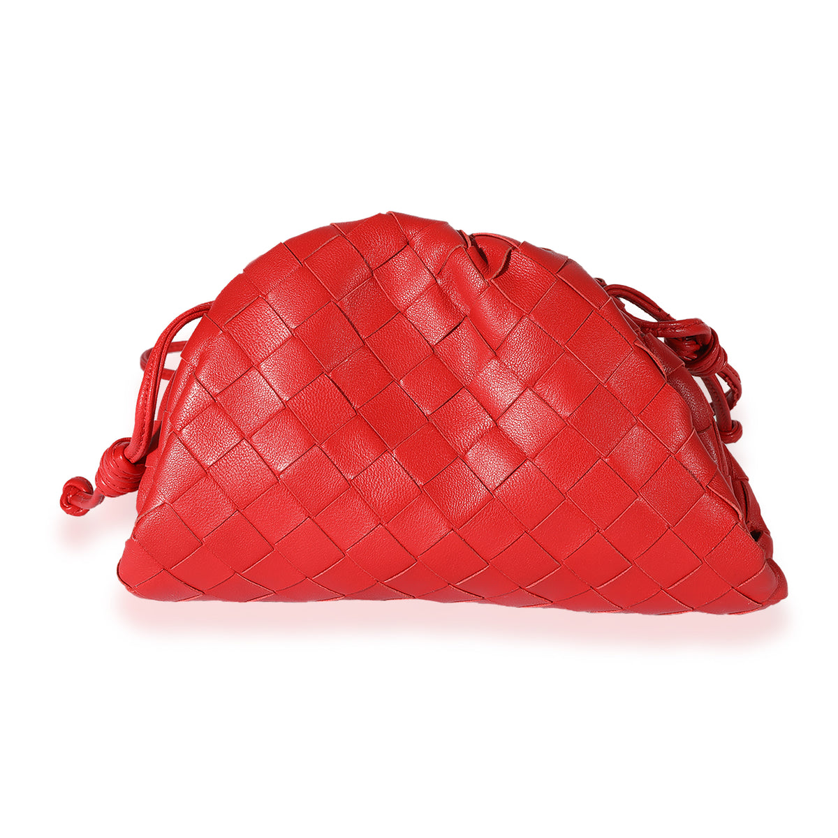 The Pouch small gathered intrecciato leather clutch