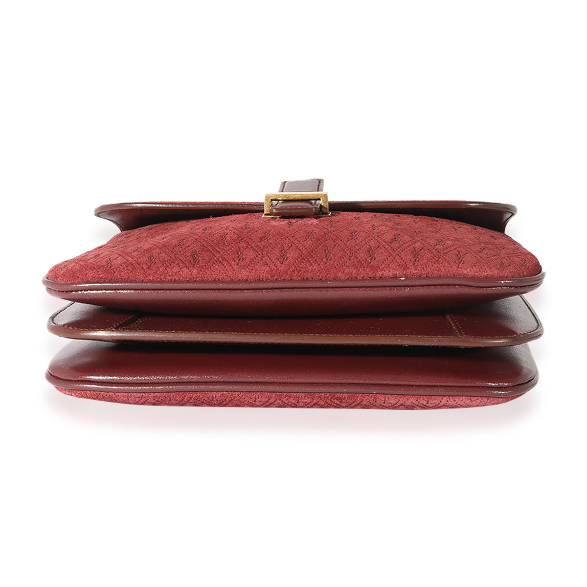 Saint Laurent Burgandy Suede Le Monogramme Satchel