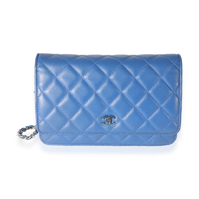 Chanel Blue Quilted Lambskin WOC