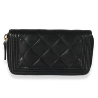 Chanel Black Quilted Lambskin Small Boy Wallet