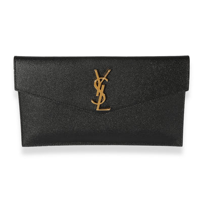 Saint Laurent Black Grain De Poudre Uptown Pouch