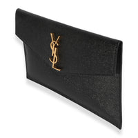 Saint Laurent Black Grain De Poudre Uptown Pouch