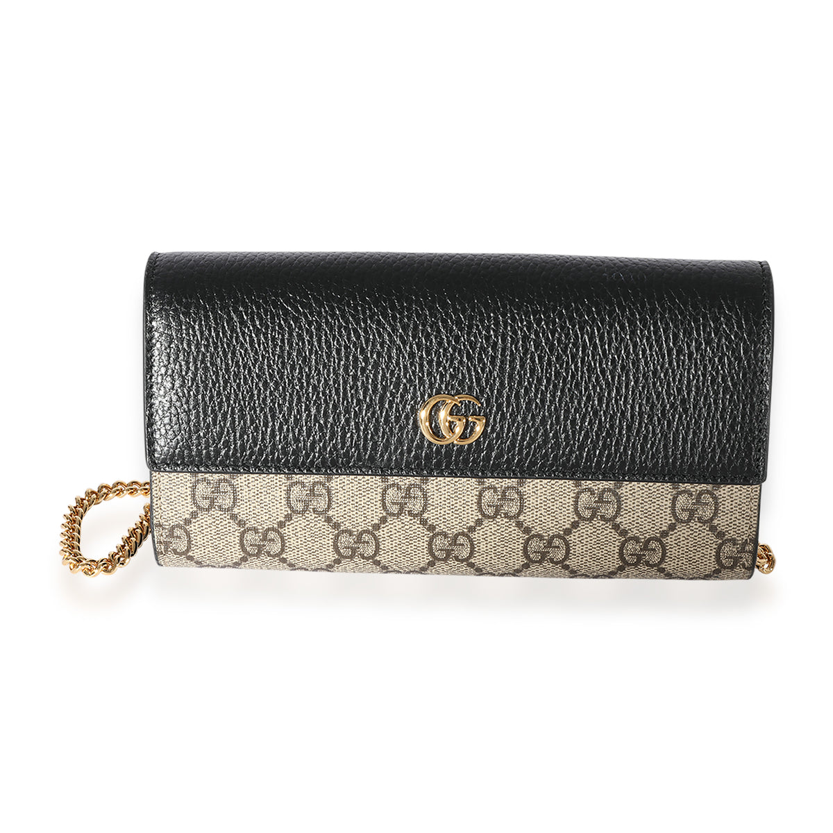 Gg marmont chevron quilted leather discount flap wallet on a chain