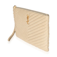 Saint Laurent Matelasse Chevron Monogram Pouch