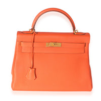 Hermes Orange Togo Kelly 32 GHW