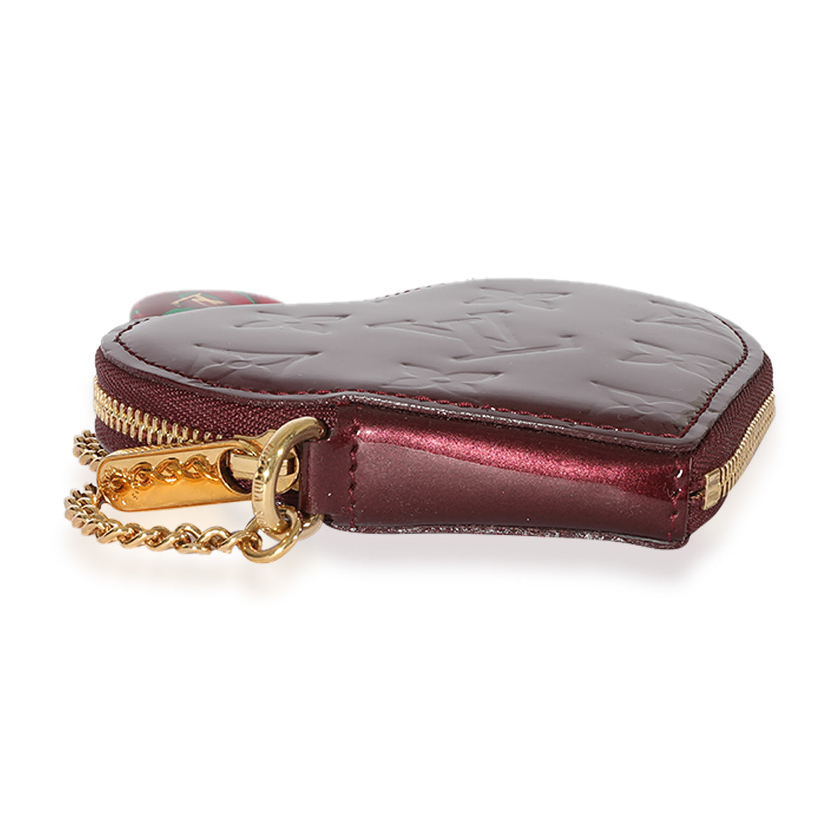 Louis Vuitton Red Monogram Vernis Leather Heart Coin Purse