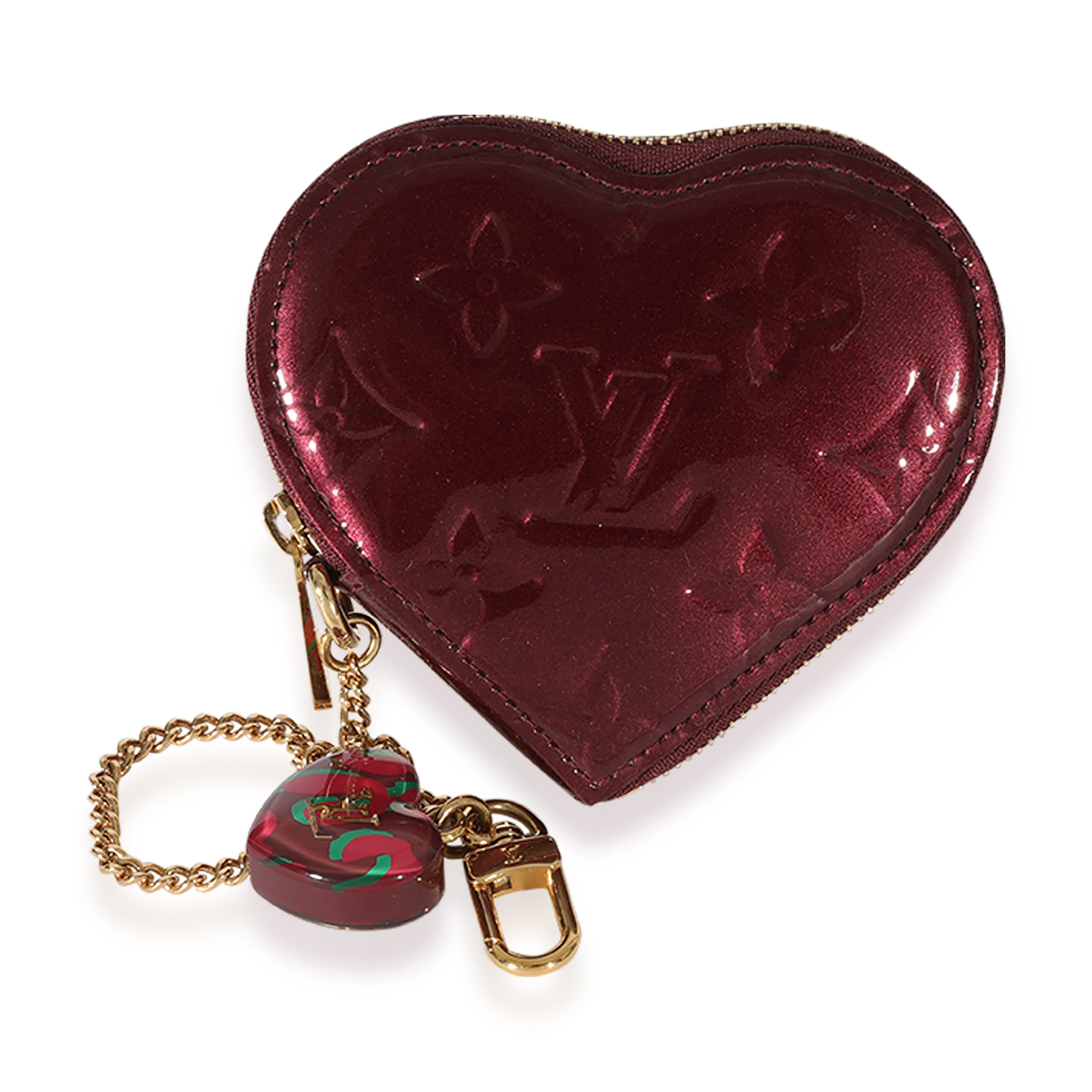 Louis Vuitton Amarante Monogram Vernis Heart Coin Purse - Yoogi's Closet