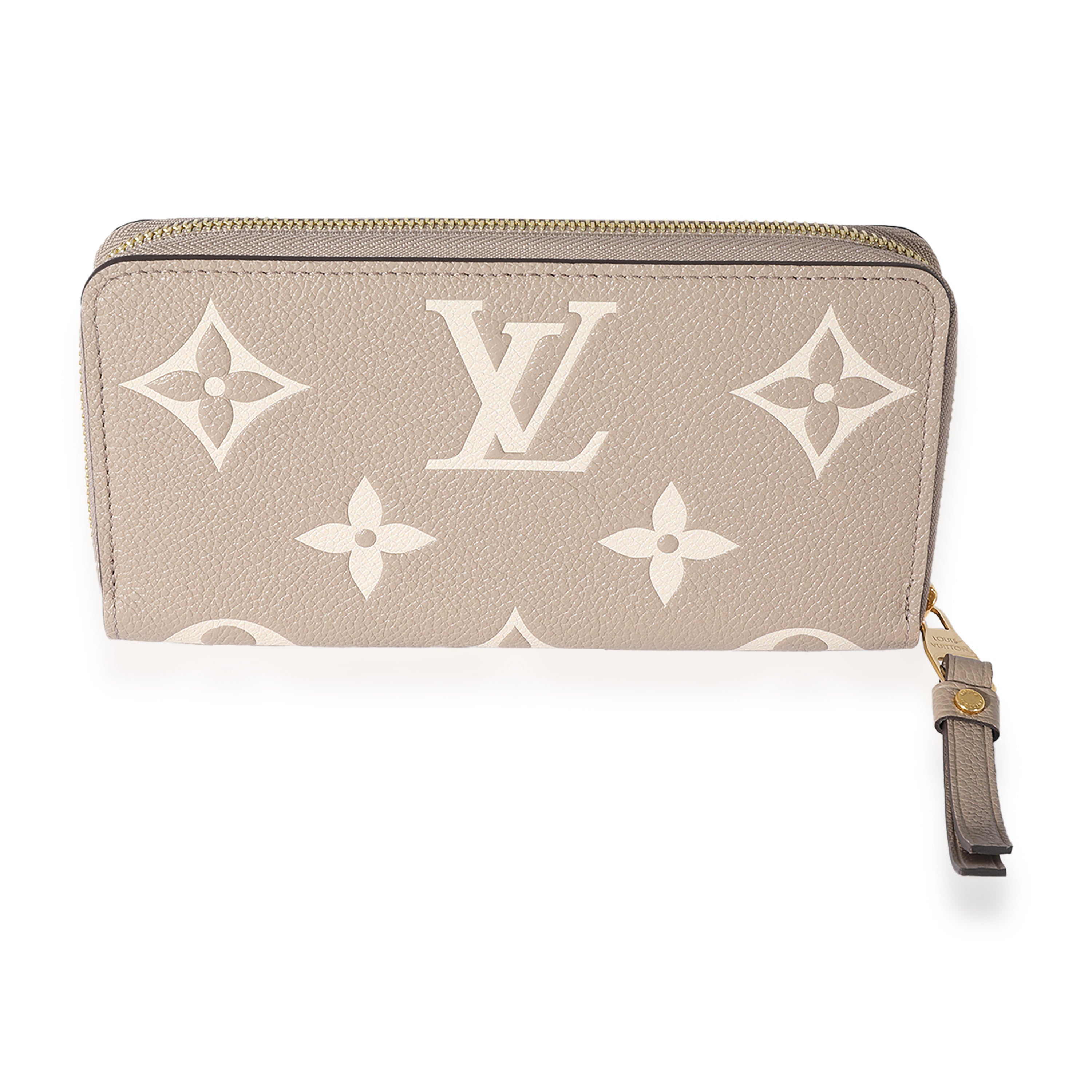 LV ZIPPY WALLET LONG BLACK GIANT MONOGRAM BEIGE CALF GHW