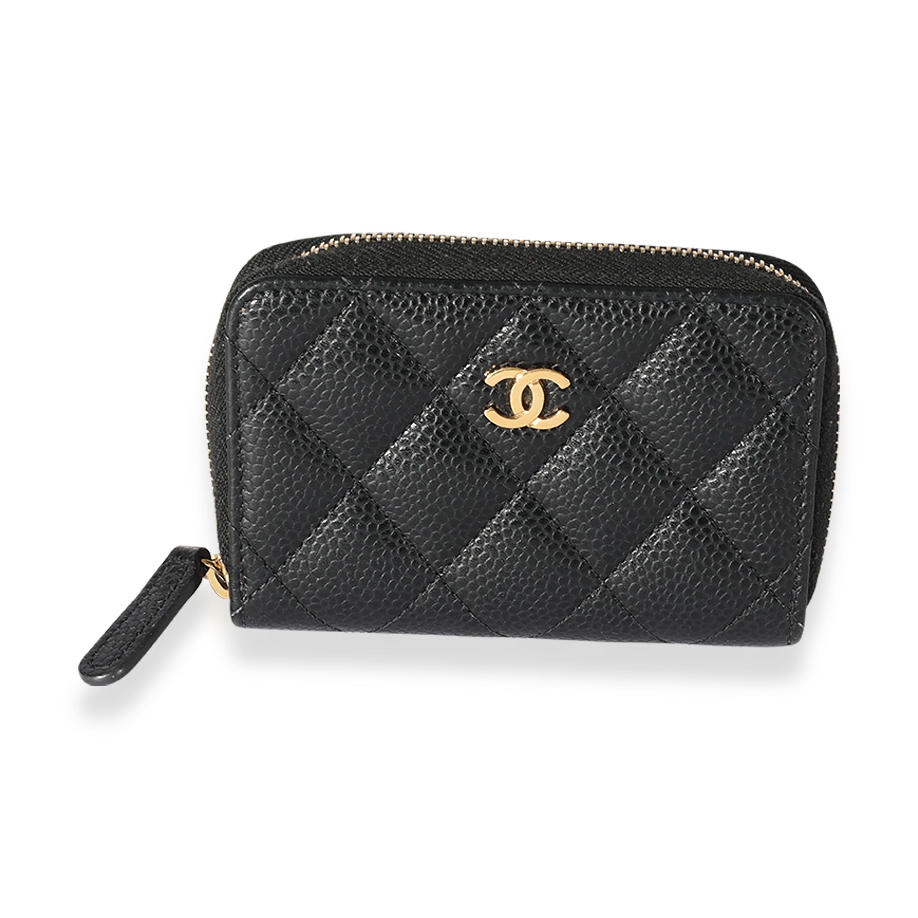 Chanel® chevron caviar zippy coin purse in bright green - www .