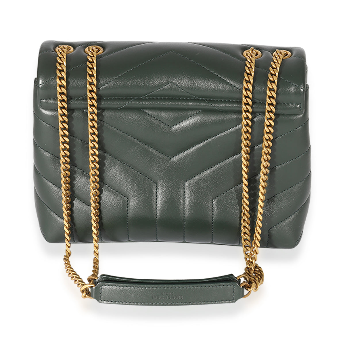 Saint Laurent Green Matelassé Y Leather Small Loulou Bag