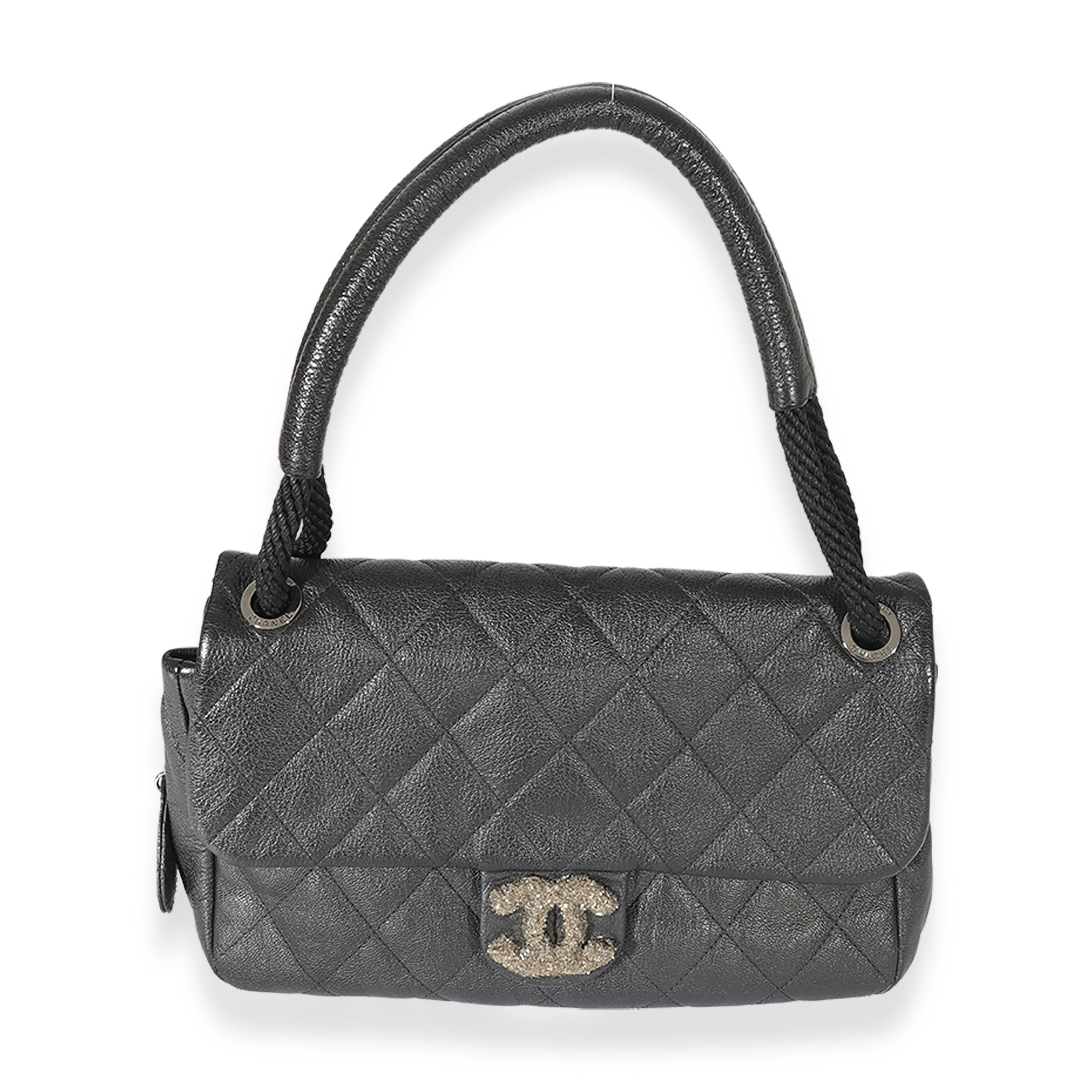 Chanel Quilted CC Encrusted Rope Flap Bag