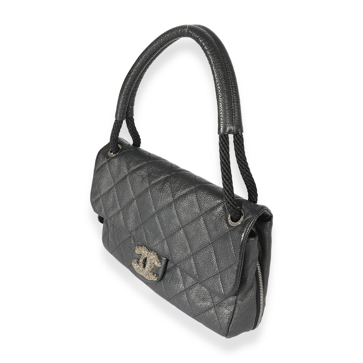 Chanel Rope Bag Chanel Black Quilted Calfskin Encrusted CC Rope Flap Bag | myGemma ...