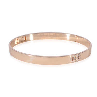 Hermès H dAncre Bracelet in 18k Rose Gold 0.07 CTW