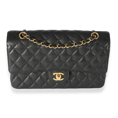 Chanel Black Quilted Caviar Medium Classic Double Flap Bag