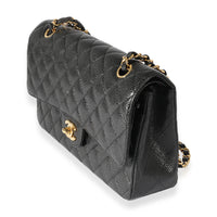 Chanel Black Quilted Caviar Medium Classic Double Flap Bag