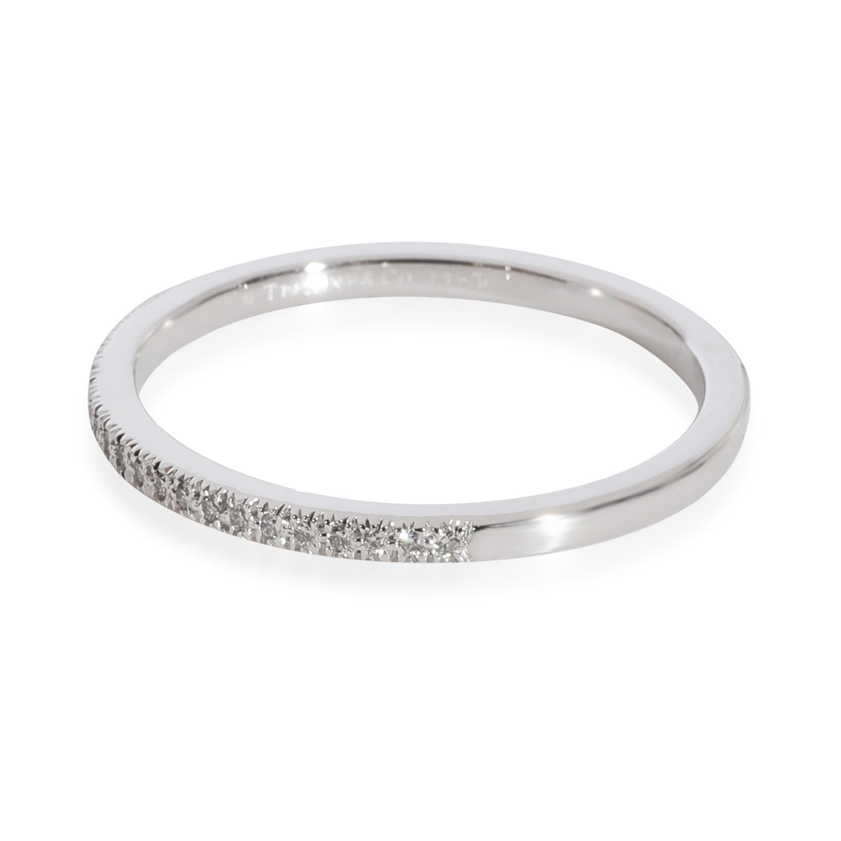 Tiffany & Co. Half Eternity Soleste Diamond 1.5 mm Band in Platinum 0.15 Ctw