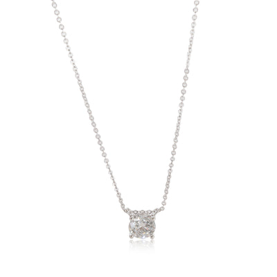 Diamond Solitaire Pendant in 14k White Gold I I2 1.11 CTW