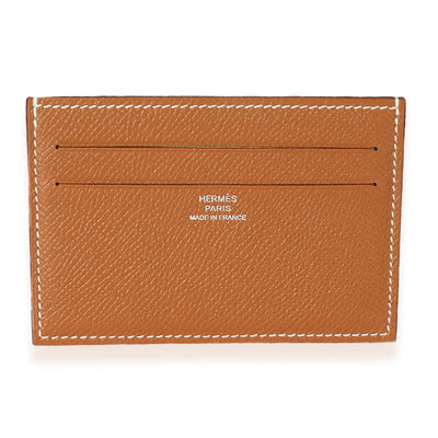 Hermès Gold Epsom Citizen Twill Card Holder