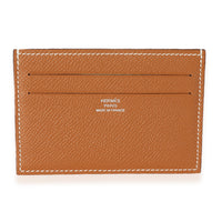 Hermès Gold Epsom Citizen Twill Card Holder