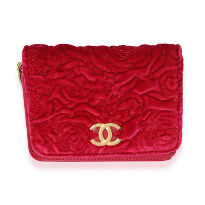 Chanel Fuchsia Velvet Flap Coin Purse w/ Chain