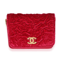 Chanel Fuchsia Velvet Flap Coin Purse w/ Chain