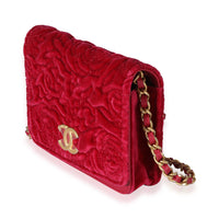 Chanel Fuchsia Velvet Flap Coin Purse w/ Chain