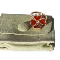 Van Cleef & Arpels Alhambra Carnelian  Sweet  Effeuillage  Ring in 18k Rose Gold