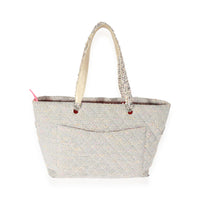 Chanel Grey Quilted Tweed Ligne Cambon Tote