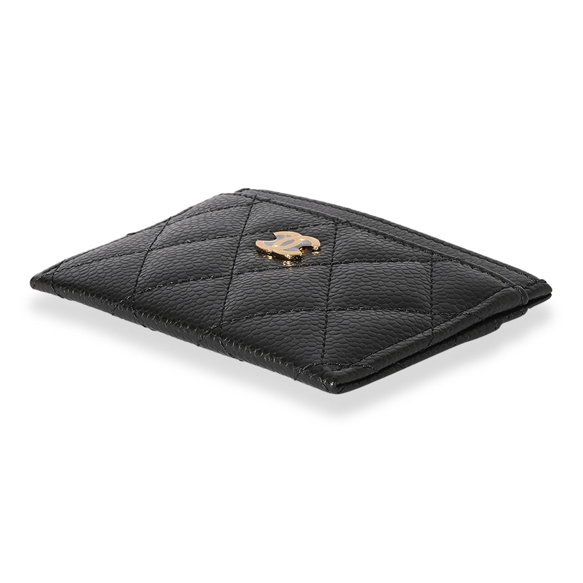 Chanel Black Quilted Caviar Classic Card Holder