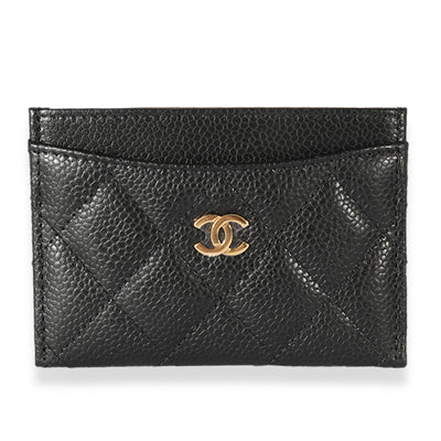 Chanel Black Quilted Caviar Classic Card Holder