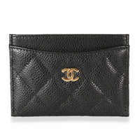 Chanel Black Quilted Caviar Classic Card Holder