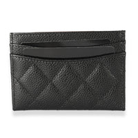 Chanel Black Quilted Caviar Classic Card Holder