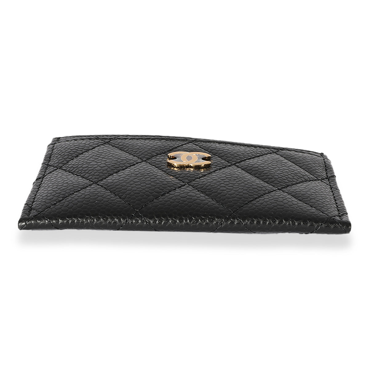 Chanel Black Quilted Caviar Classic Card Holder