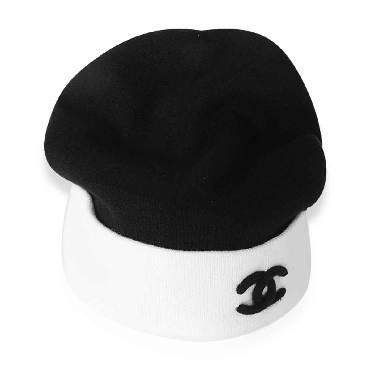 Chanel Black & White Cashmere CC Beanie