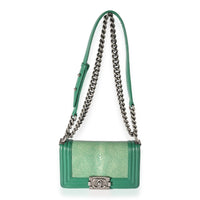 Chanel Green Stingray & Lambskin Small Boy Bag