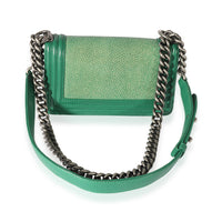 Chanel Green Stingray & Lambskin Small Boy Bag