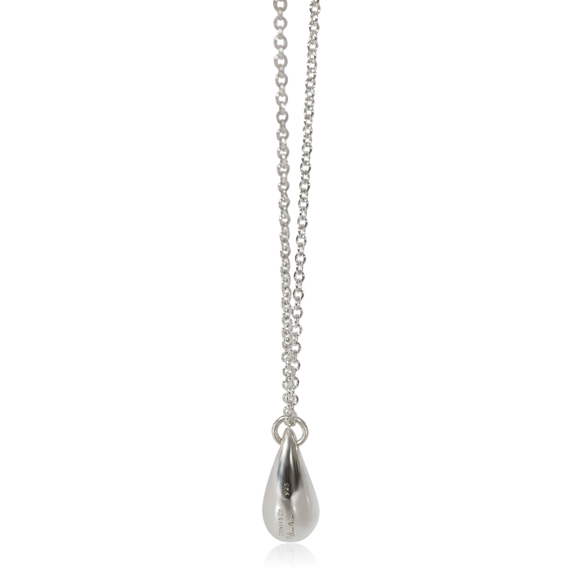 Tiffany & Co Teardrop Pendant and Chain in Sterling Silver 