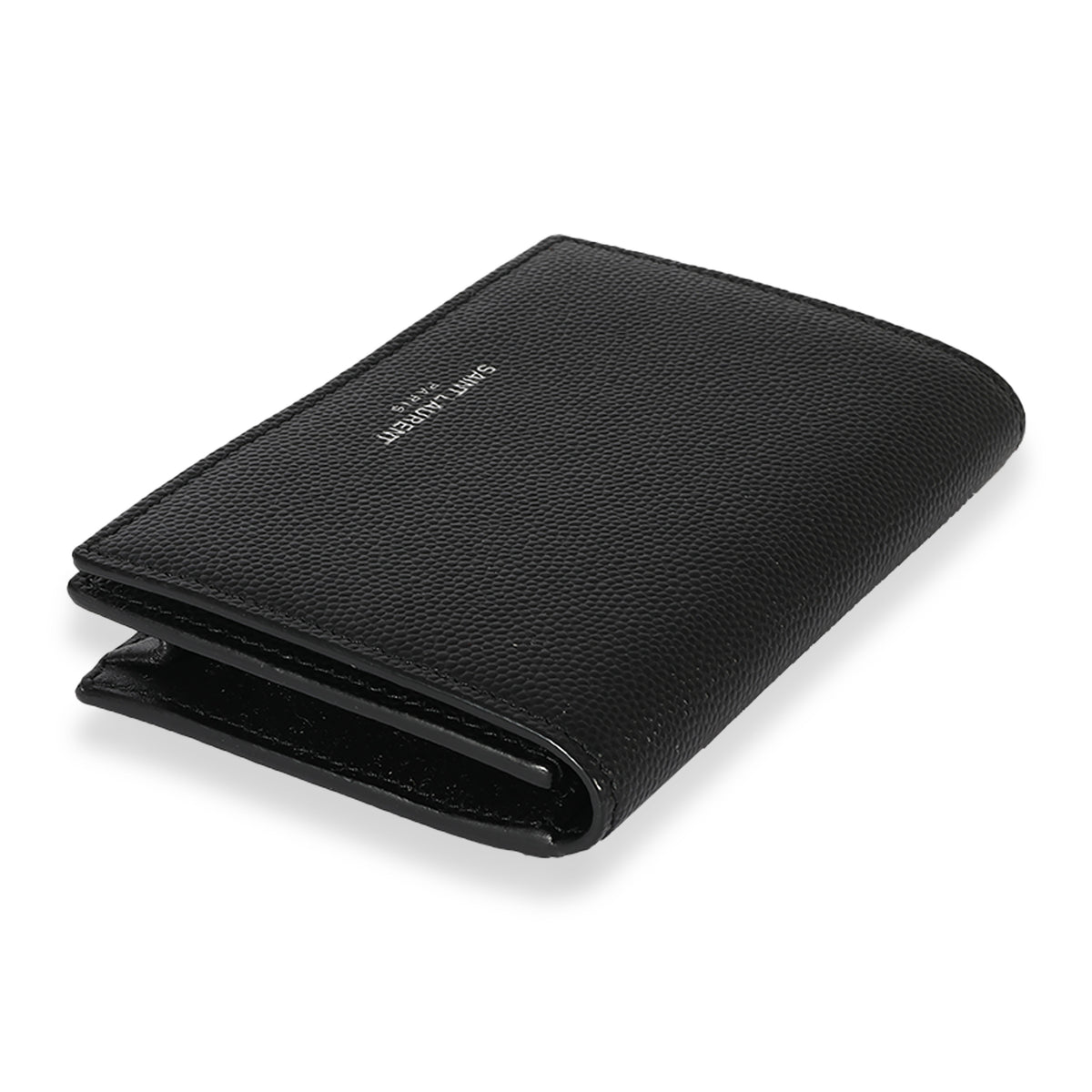 Saint Laurent Black Grain De Poudre Business Card Holder